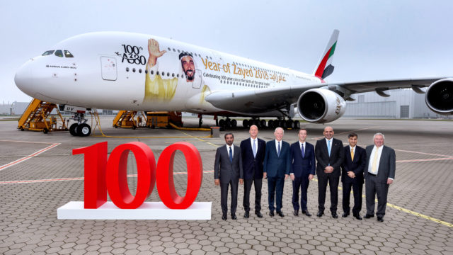 Emirates recibe su centésimo A380