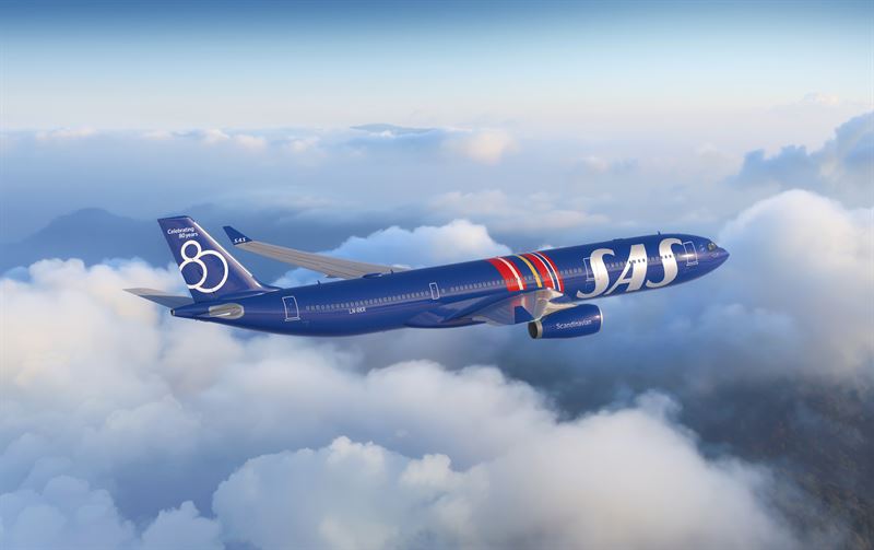 SAS presenta avión conmemorativo por su 80 aniversario