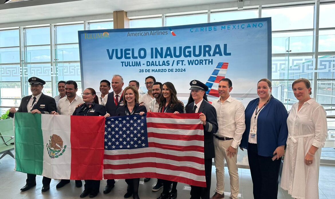 American Airlines se convierte en la primera aerolínea internacional en realizar un vuelo hacia Tulum