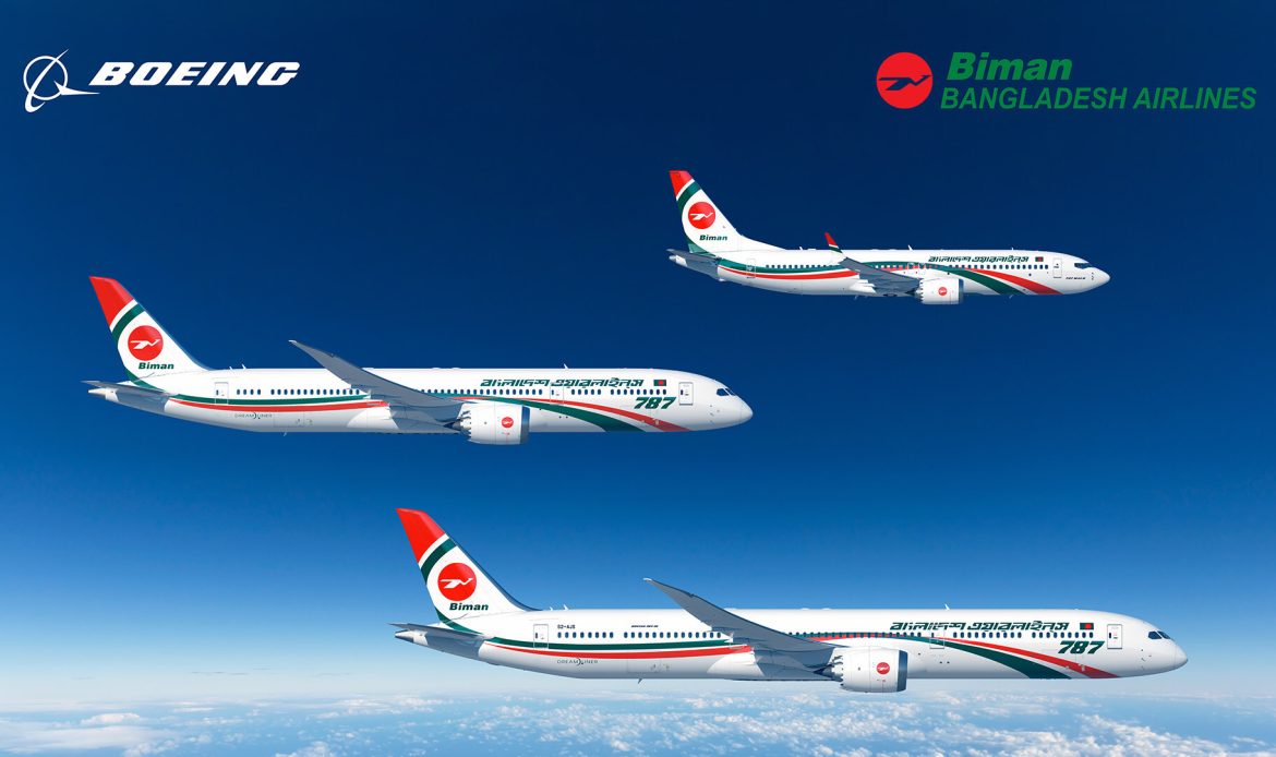 Biman Bangladesh Airlines ordena 14 aviones Boeing 787 y 737 MAX