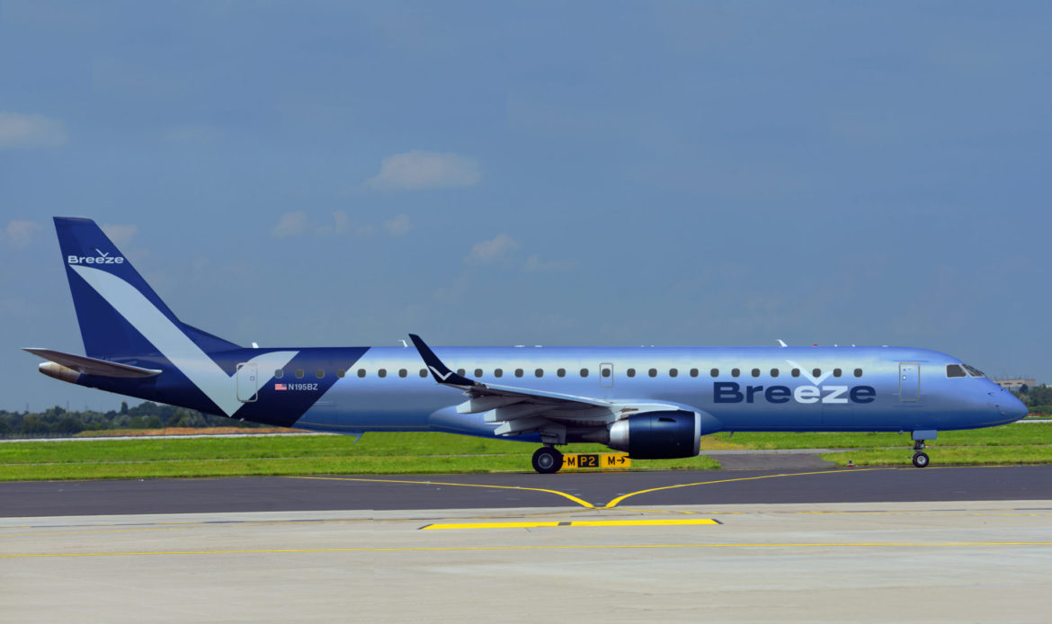 Breeze Airways ordena 20 A220 adicionales y estrena livery