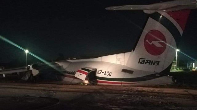 Sufre excursion de pista avion de Bangladesh Airlines
