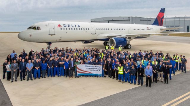 Airbus entrega el quincuagésimo A320 fabricado en Estados Unidos