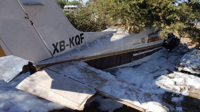 Se accidenta Cessna bimotor en San Luis Potosí