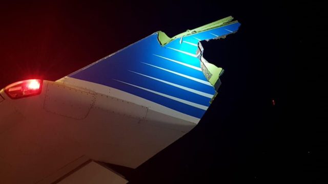 A340 de Aerolíneas Argentinas dañado tras golpear camión de bombero en retiro de piloto