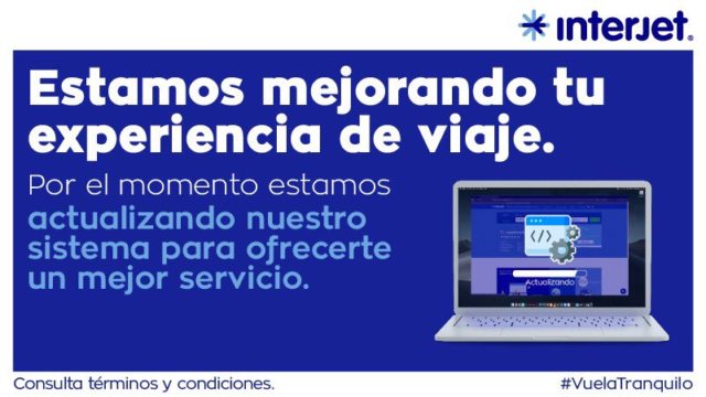 Interjet inhabilita sitio web oficial por mantenimiento