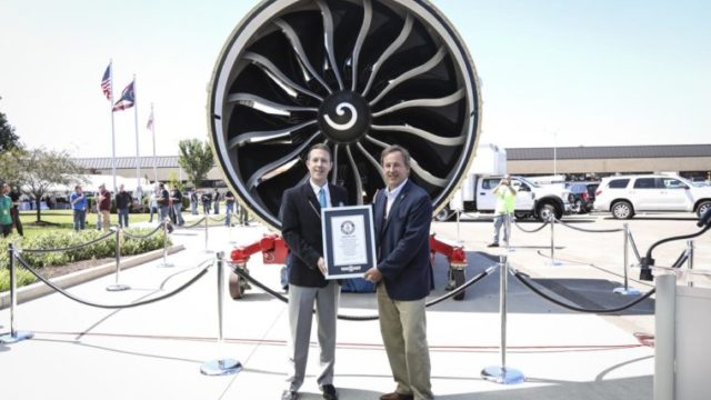GE9X recibe Récord Guinness como el motor más potente