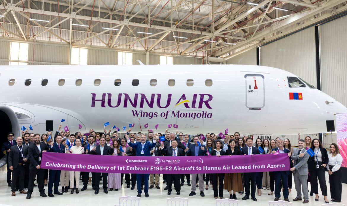 Azorra entrega el primer Embraer E2 a Hunnu Air