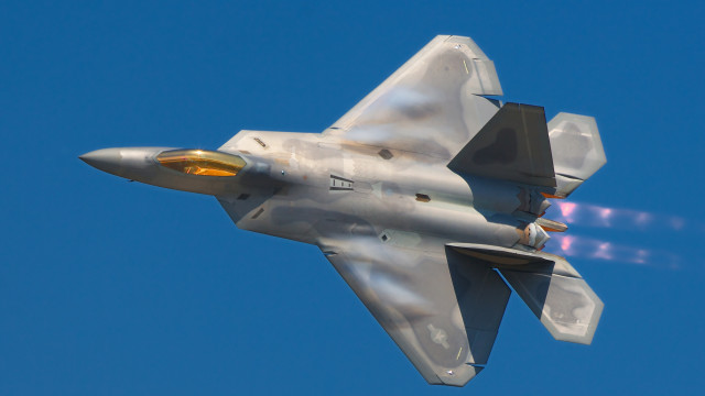 Abejas construyen panal en tobera de F-22 Raptor