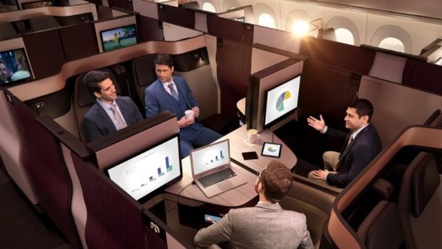 Qatar airways presenta en París Airshow su nueva Q Suite, la evolución de su Business Class.