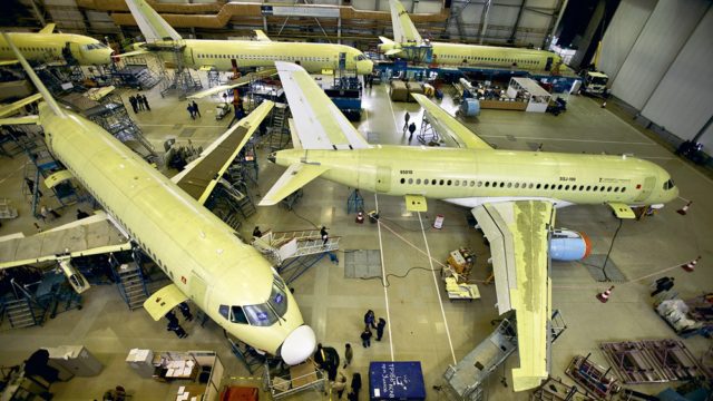 Sukhoi fabricó 34 SSJ100 en 2017